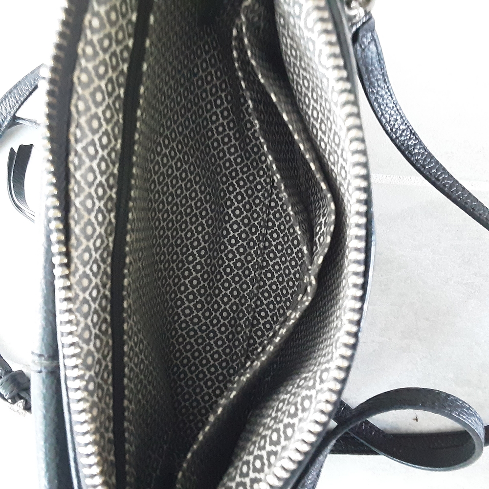 Brighton Interlok Convertible Belt Pouch, Black Leather Crossbody Bag Hand-Laced - Picture 7 of 13